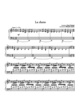 Yann Tiersen La Chute score for Piano