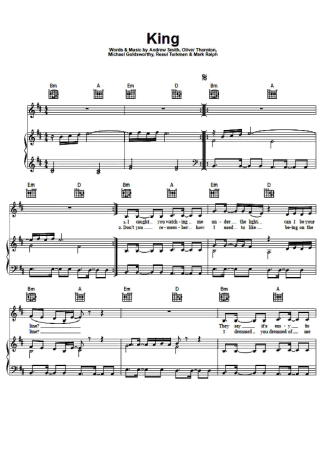 Years & Years King score for Piano