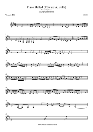 Yiruma Piano Ballad (Edward & Bella) score for Trumpet