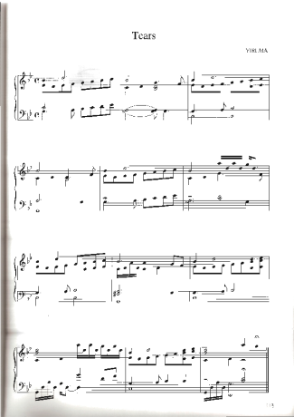 Yiruma Tears score for Piano