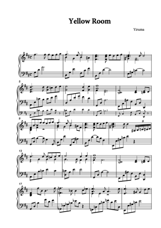 Yiruma Yellow Room score for Piano