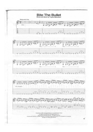 Yngwie Malmsteen Bite The Bullet score for Guitar