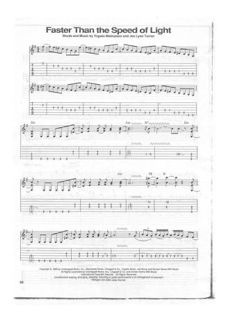 Yngwie Malmsteen Faster Than The Speed Of Light score for Guitar