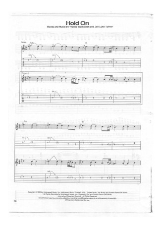 Yngwie Malmsteen Hold On score for Guitar