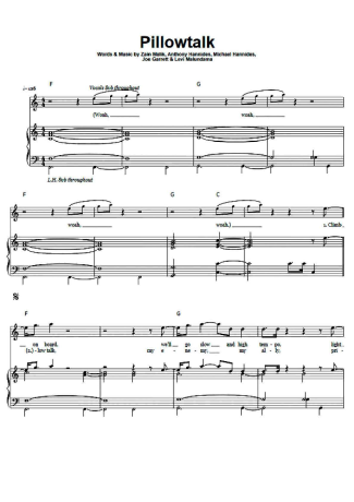 Zayn Pillowtalk score for Piano