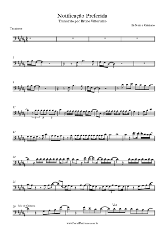 Zé Neto e Cristiano Notificação Preferida score for Trombone