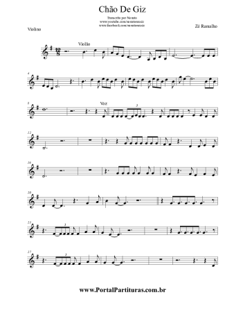Zé Ramalho Chão de Giz score for Violin