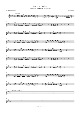 Zé Ramalho  score for Alto Saxophone