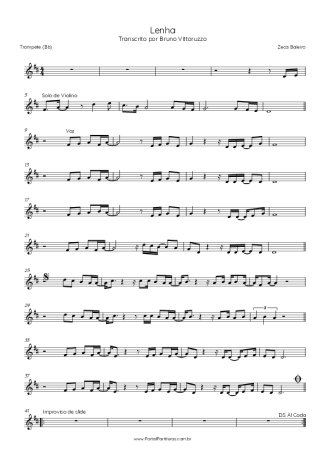 Zeca Baleiro Lenha score for Trumpet