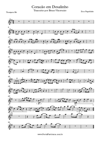 Zeca Pagodinho Coração em Desalinho score for Trumpet