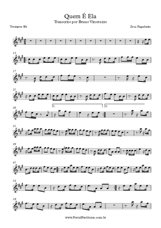 Zeca Pagodinho Quem É Ela score for Trumpet