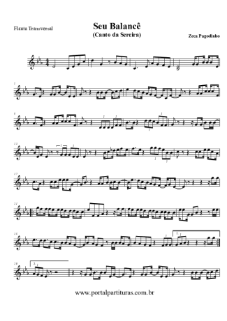 Zeca Pagodinho Seu Balancê (O Canto da Sereia) score for Flute