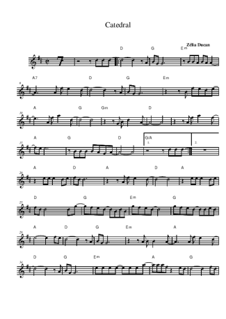 Zélia Duncan Catedral score for Alto Saxophone