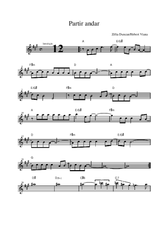 Zélia Duncan Partir, Andar score for Alto Saxophone