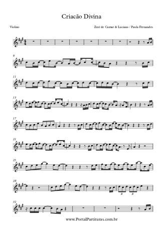 Zezé Di Camargo e Luciano Criação Divina score for Violin