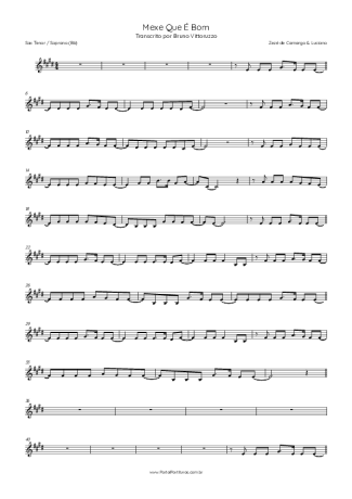Zezé Di Camargo e Luciano Mexe Que É Bom score for Tenor Saxophone Soprano (Bb)